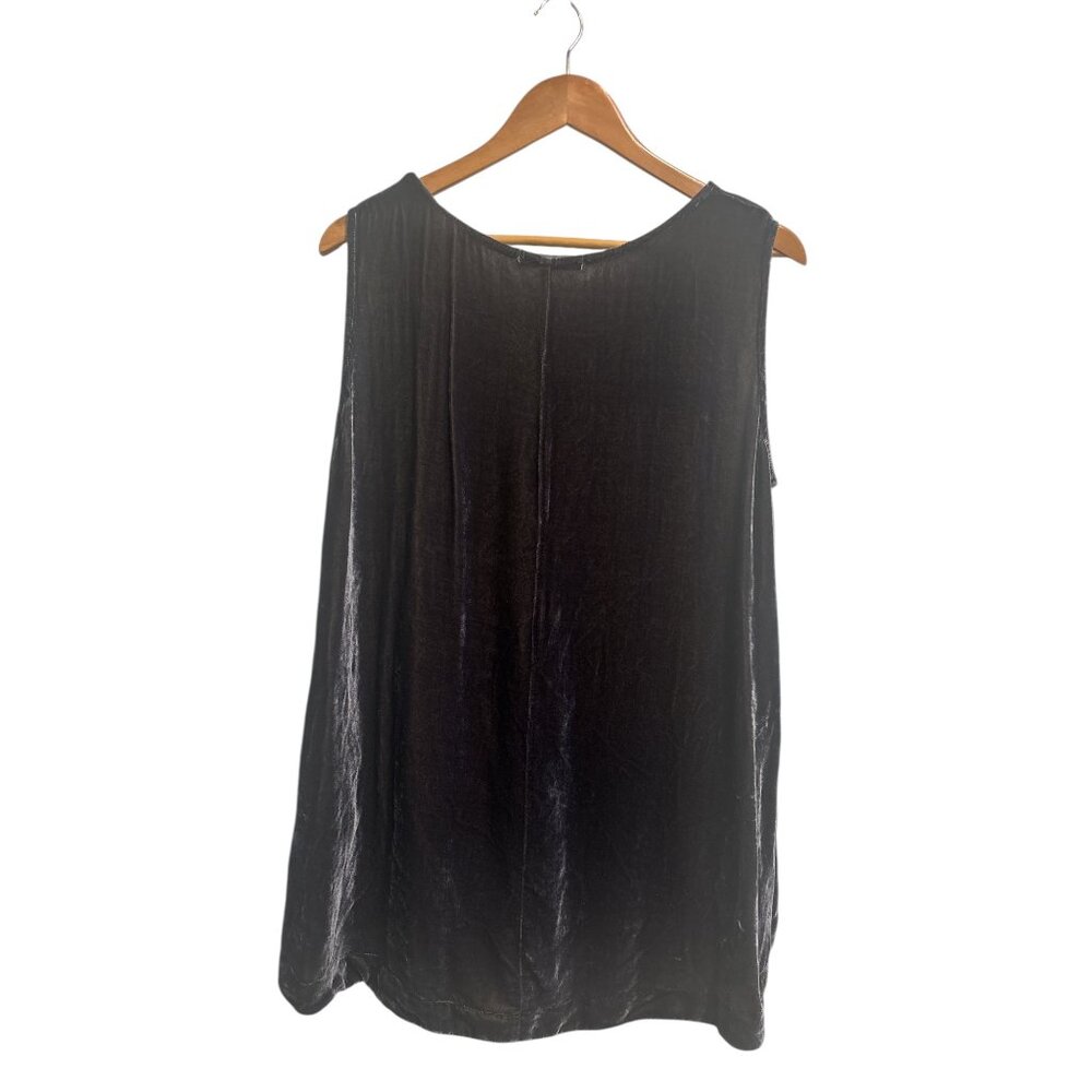 Cut Loose Rayon Silk Sleeveless Tunic Top L Made USA Layered Hem - Picture 3 of 7